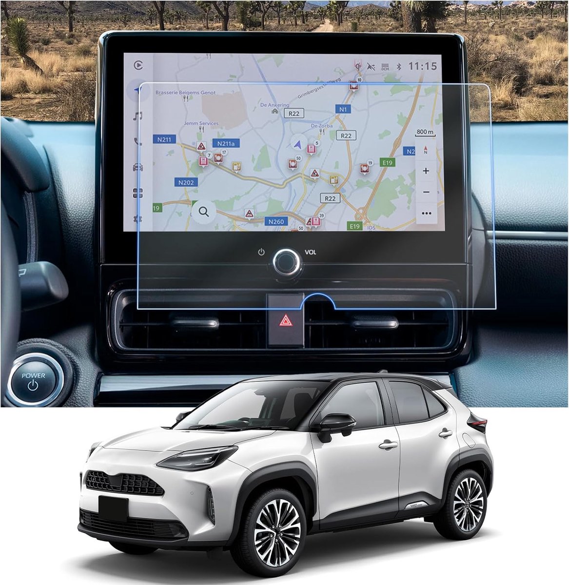 Navigatiefilm 10.5 inch - PET kunststof - krasbestendig - bescherming voor Yaris Cross 2025 - ShopVlot