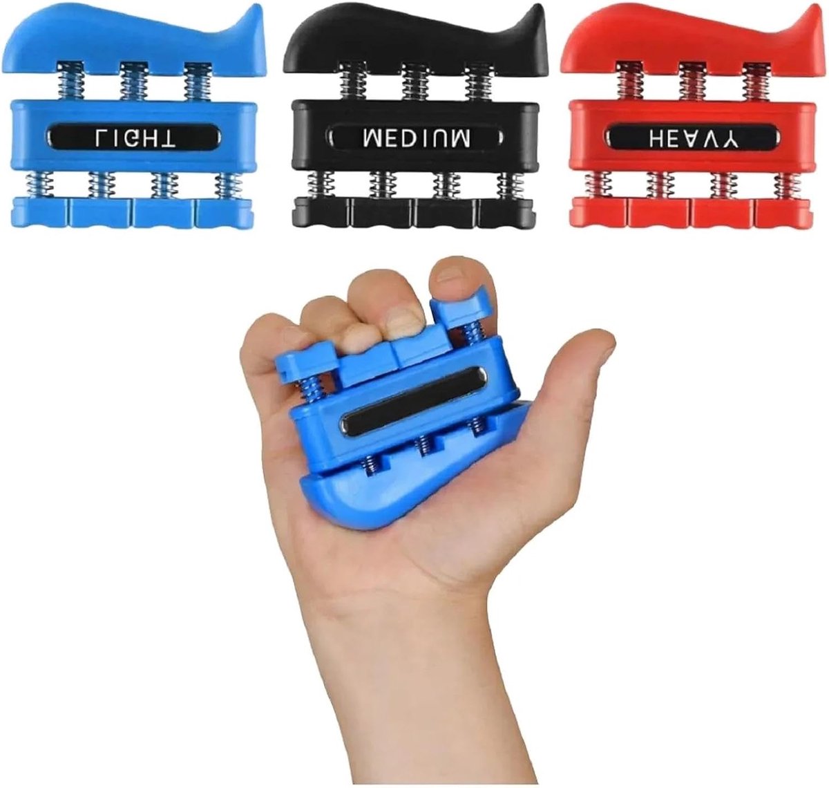 Handtrainer voor vingers - 3 intensiteitsniveaus - gripsterkte trainer - ideaal voor gitaar- en klimtraining - ShopVlot