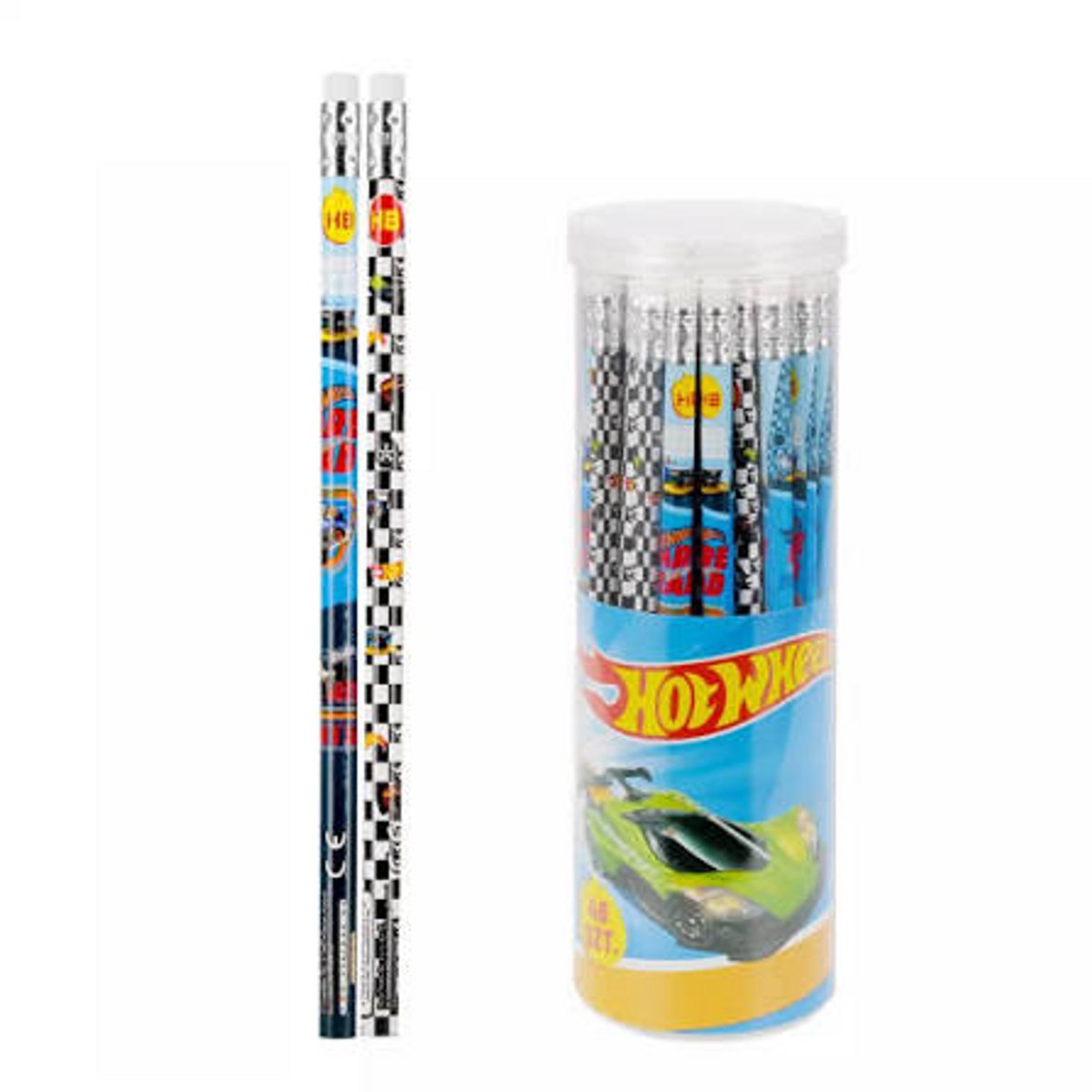 Hot Wheels Potlood met Gum | Set van 2 Hotwheels Potloden