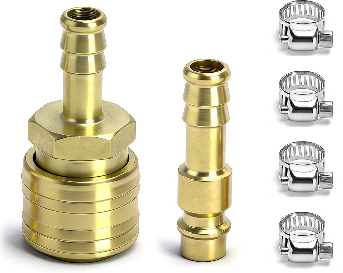 Hose Harness 10 mm Set van 6 - Robuuste metalen verbindingen - Veilige pasvorm - Ideaal voor compressorlucht - ShopVlot