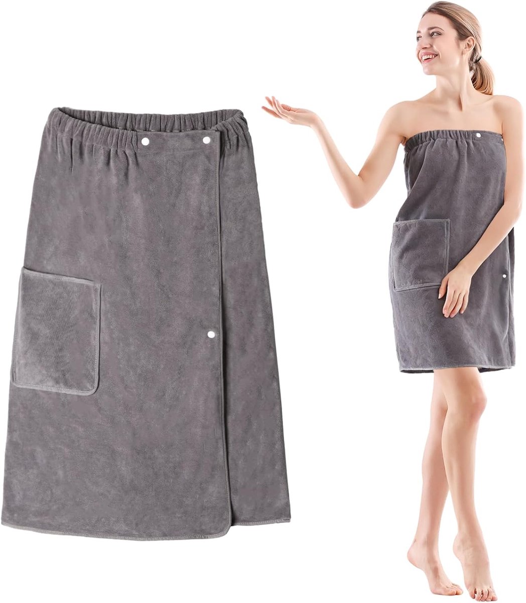 Sauna Kilt met Pocket - 80 x 150 cm - Ultra-zachte Koraalfleece - Sneldrogend en comfortabel - ShopVlot