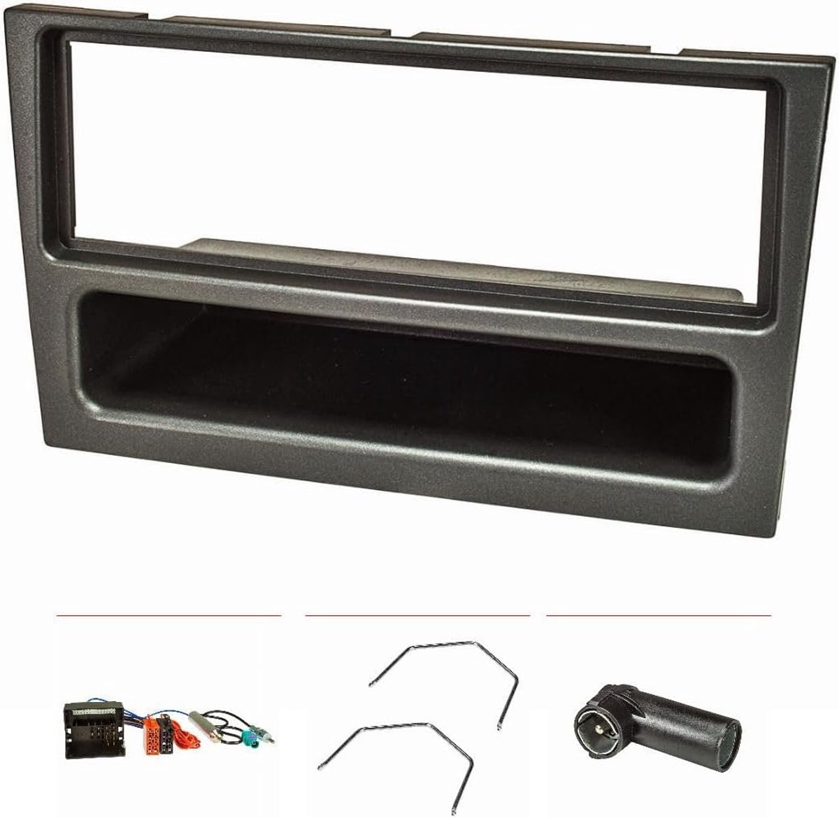 Radio installatieframe set - geschikt voor Opel Agila, Corsa, Combo, Vectra - charcoal metallic - ShopVlot