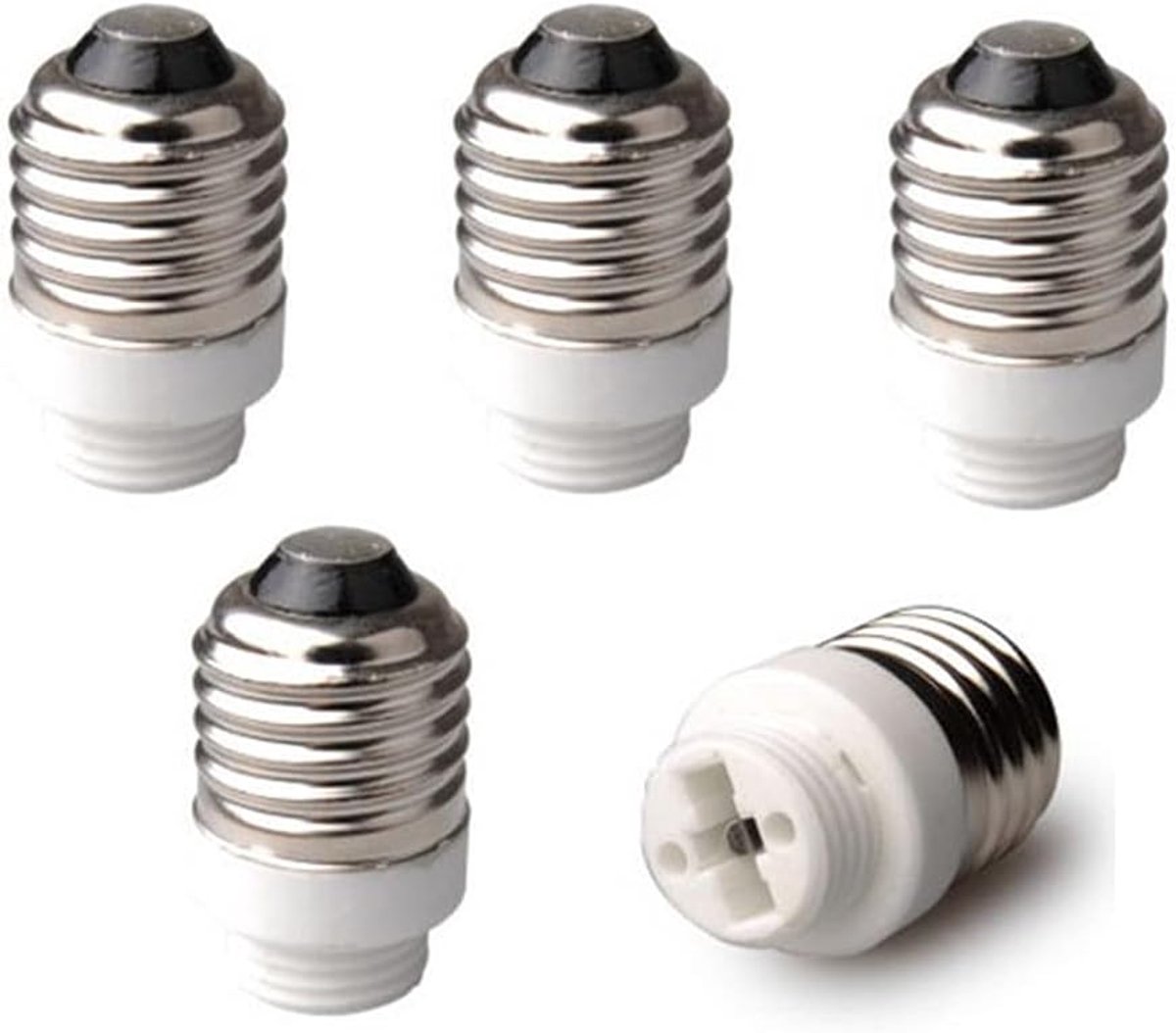 Lampadapter E27 naar G9 - 5 stuks - plastic, aluminium, keramiek - eenvoudig ombouwen van lampen - ShopVlot