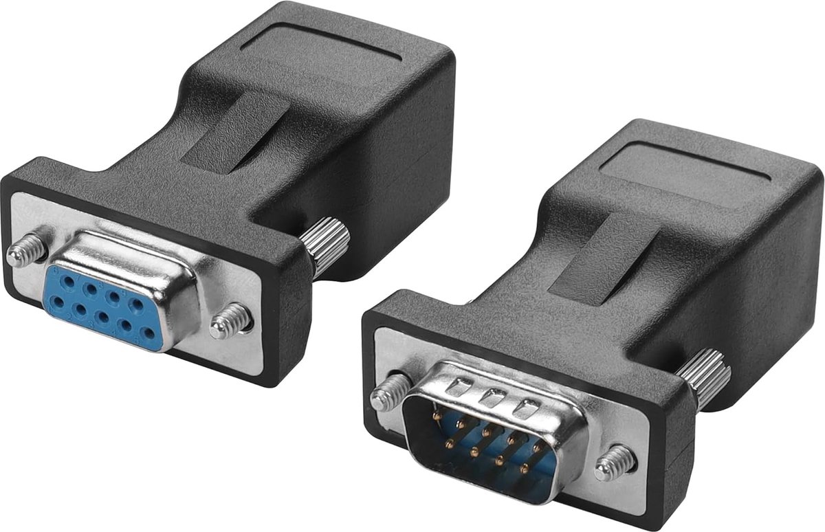 RS232 DB9 naar RJ45 adapter - 9-pins connector - bi-directionele conversie - ShopVlot