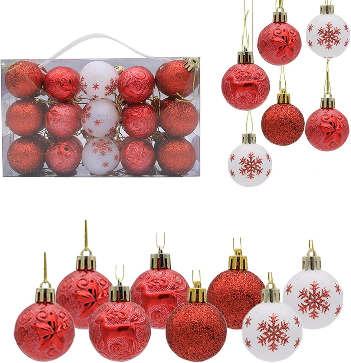 Kerstballen 4cm - Schokbestendige Decoratie - 30 Stuks - Creëer een sfeervolle kerst - ShopVlot