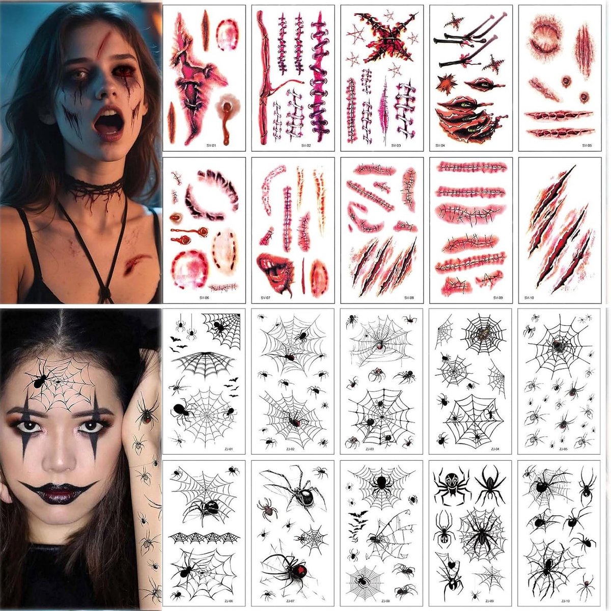 Halloween tattoos kinderen - 20 bladen - tijdelijke stickers - leuk voor feestjes - ShopVlot