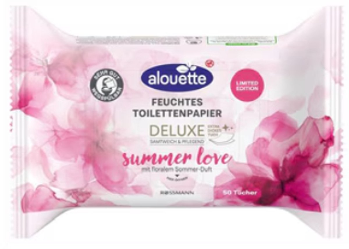 Alouette Vochtig Toiletpapier - Deluxe | Summer Love - 50 Doekjes - Limited Edition