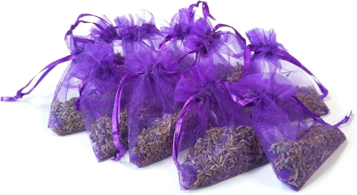 Lavendelzakken 10 Stuks - Gevuld met Lavendel - Fragrance voor Slapen en Ontspannen - ShopVlot