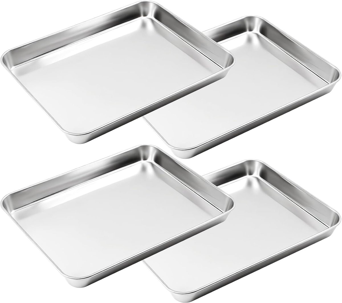 Stalen trays 22,3x11,5 cm - herbruikbaar - vierkante set - ideaal voor laboratoria - ShopVlot