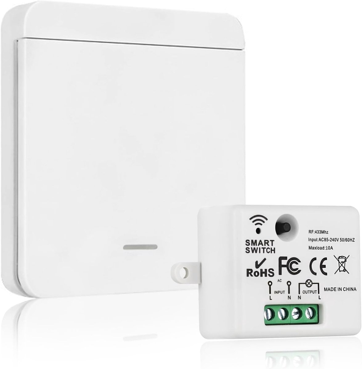 Draadloze lichtschakelaar - compacte ontvanger - eenvoudige installatie - tot 400.000 keer gebruik - ShopVlot