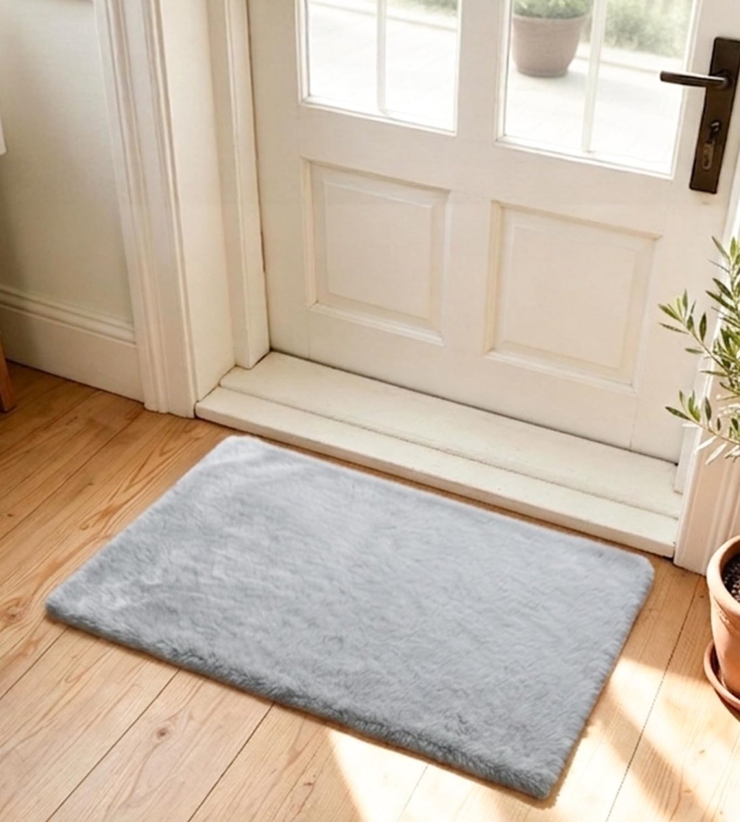 Laagpolig tapijt 60 x 90 cm - pluizig kunstbont - wasbaar - ideaal voor kinderkamer - ShopVlot