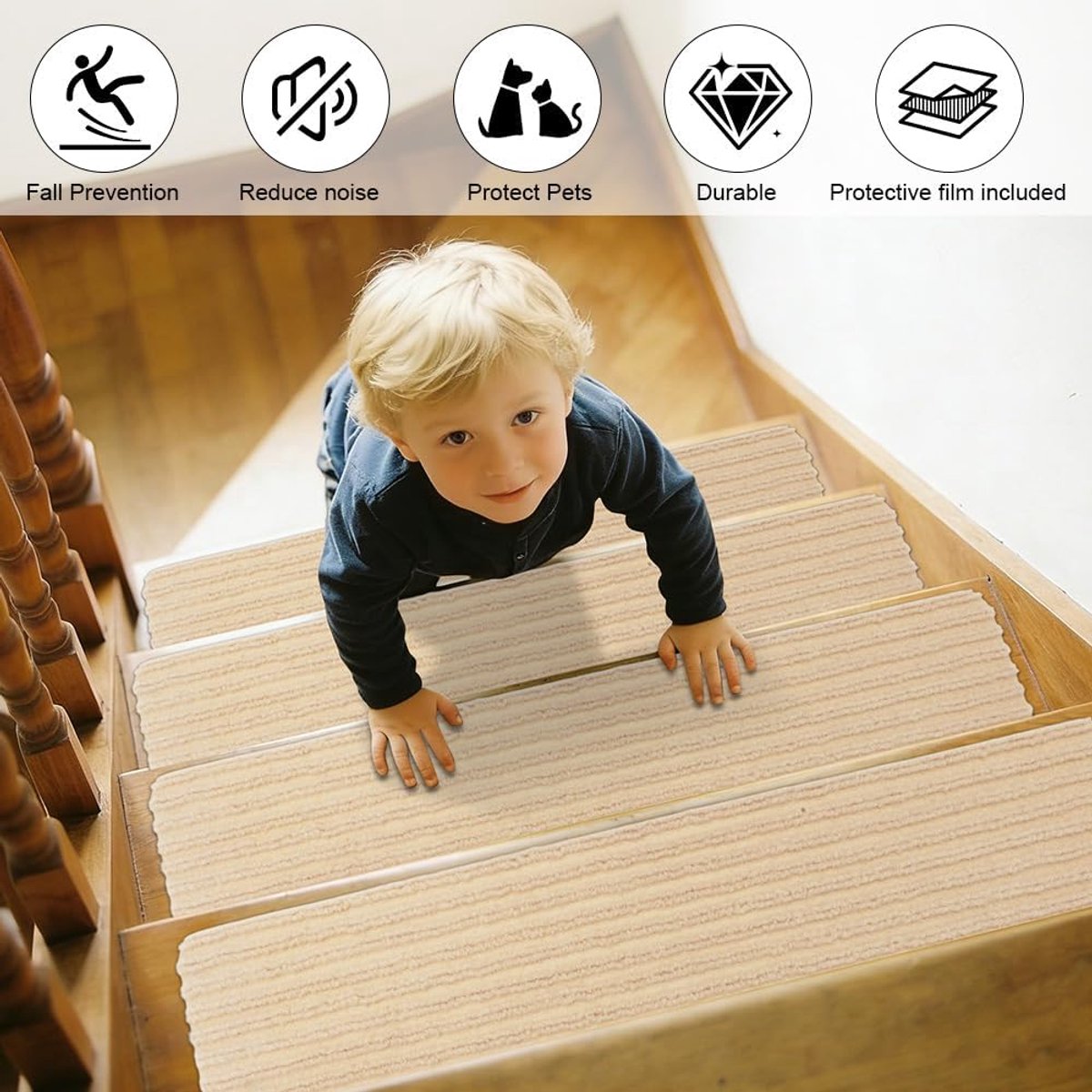 Trapmatten zelfklevend 15 stuks - antislip - op maat te knippen - veilig voor huisdieren en kinderen - ShopVlot