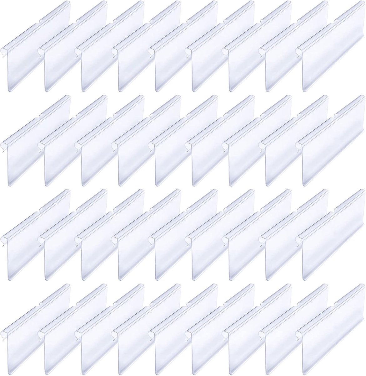 Plastic labelhouders 10cm x 4cm - transparant PVC - voor duidelijke prijsweergave - ideaal voor winkels - ShopVlot