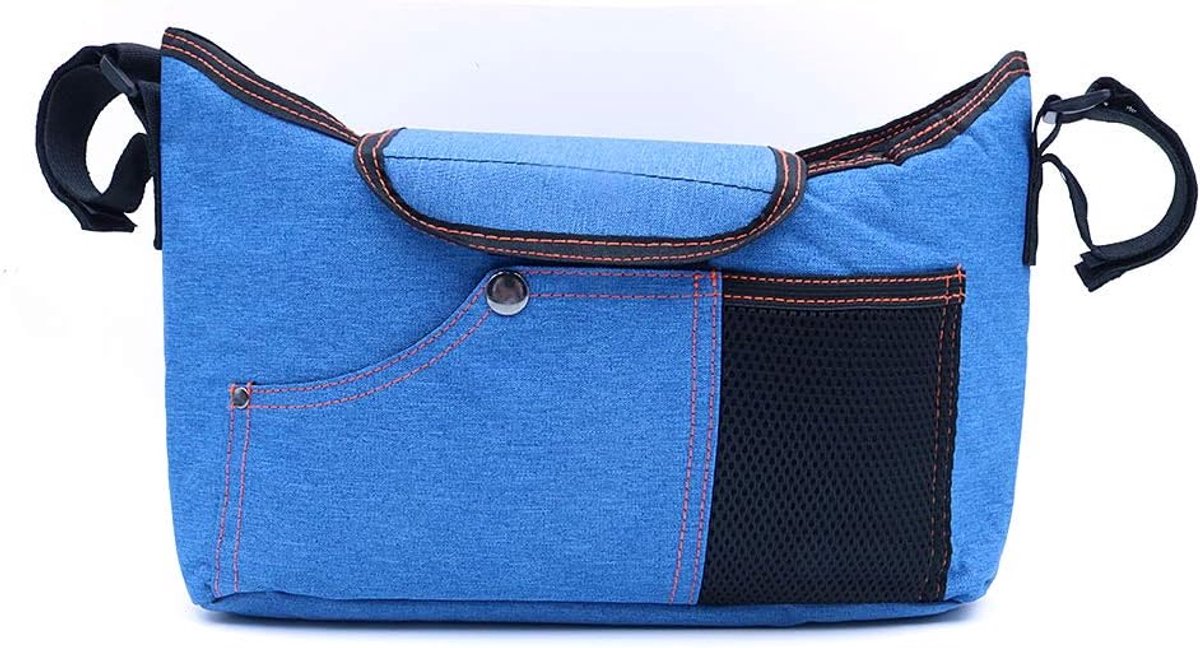 Winkelwagentje Organizer met Luiertas - Blauw - Afneembare tas - Ruimte voor telefoon en sleutels - ShopVlot
