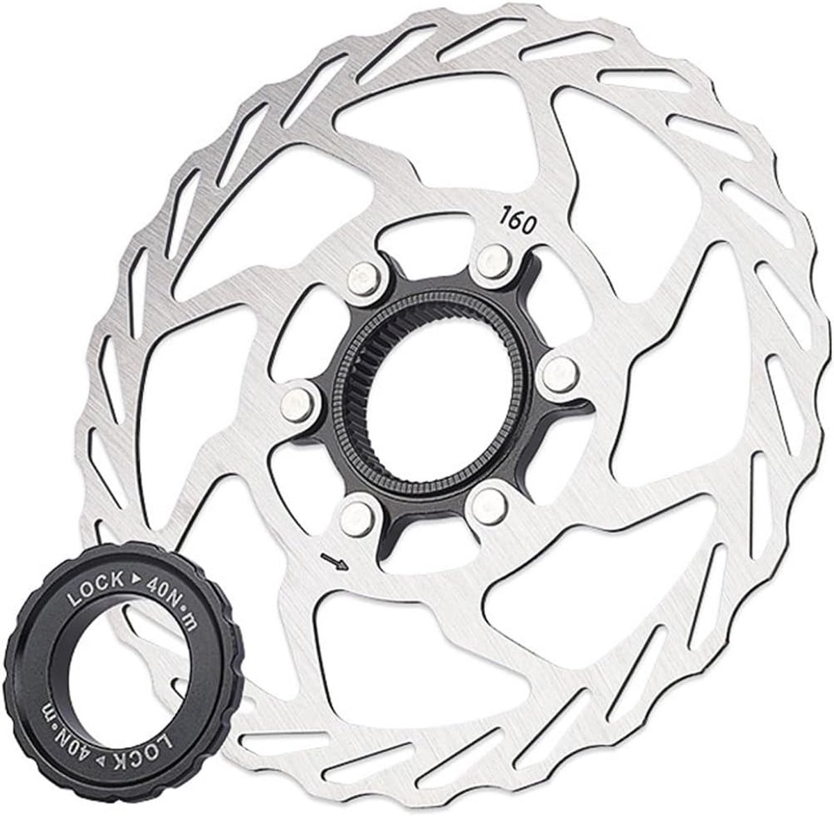 Remschijf Centerlock 180 mm - RVS 0.3 cm - Lichtgewicht - Direct klaar voor gebruik - ShopVlot