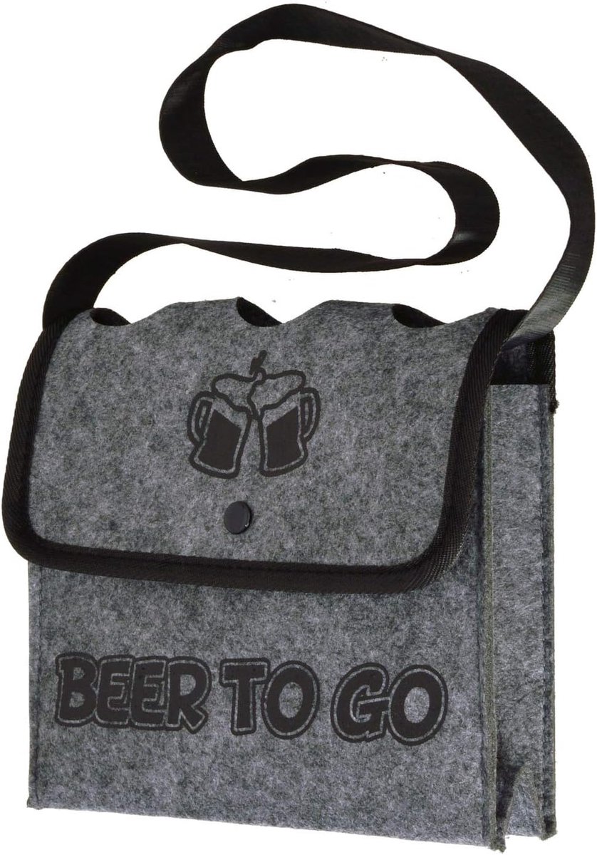 Out of the blue Bottle bag 3 bottles beer carrier bottle carrier transport basket »Beer to Go«, grey, 18,5·21·7cm - ShopVlot