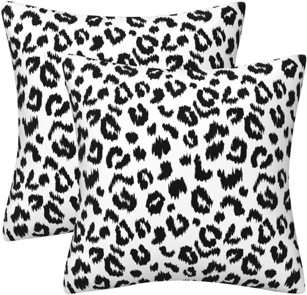 Leopard Throw Pillows Cover 2 Pieces Cheetah Print Pillows Cover, Square Cushions, for Home Sofa Bed Sofa(45×45cm) - ShopVlot