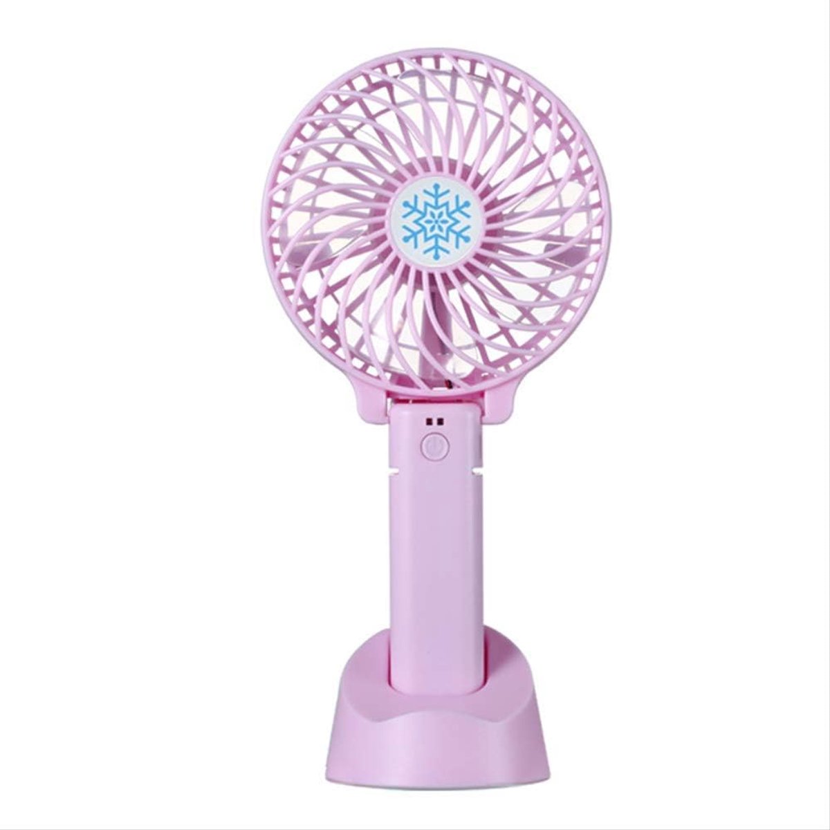 USB Handheld Folding Fan New Portable Creative Desktop Desktop Mini Charging Fan With 1200mAh Battery With Base: Pink - ShopVlot