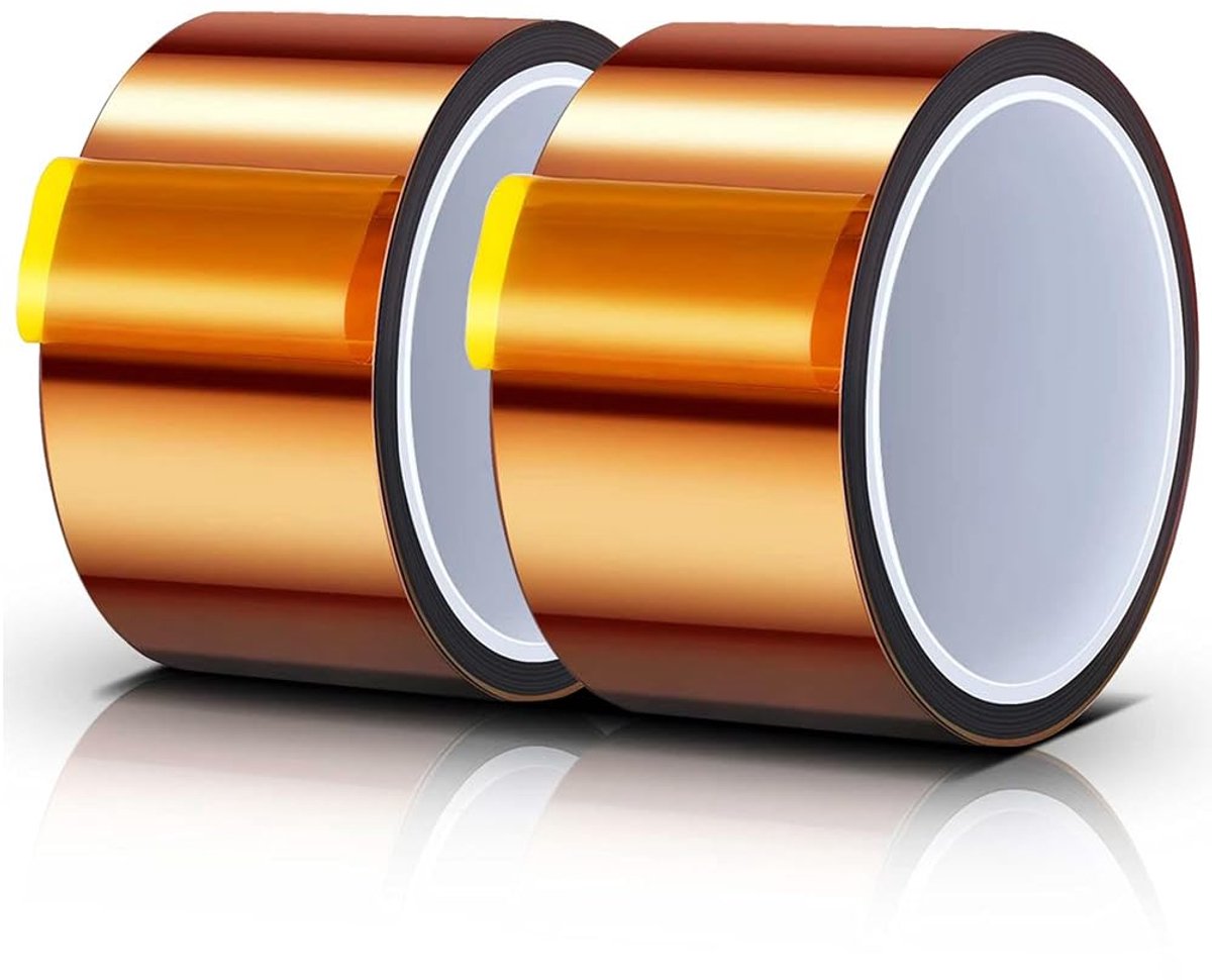 2 Rolls Heat Resistant Tape, 50mm x 50m for Heat Press Sublimation, High Temperature Heat Transfer Tape Without - ShopVlot
