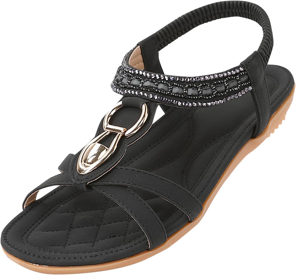 Women's Sandals, Summer Sandals, Flat Leisure Sandals, Shoes, Beach Soft Footbed, Non-Slip Bohemian Toe Separator - ShopVlot