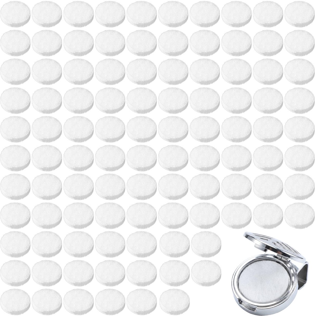 Elegaperma 100 stuks diffuserpads, zelfklevend, diffuser navulpads, 1,8 x 0,5 cm, katoen, geurloze vervangende pads - ShopVlot