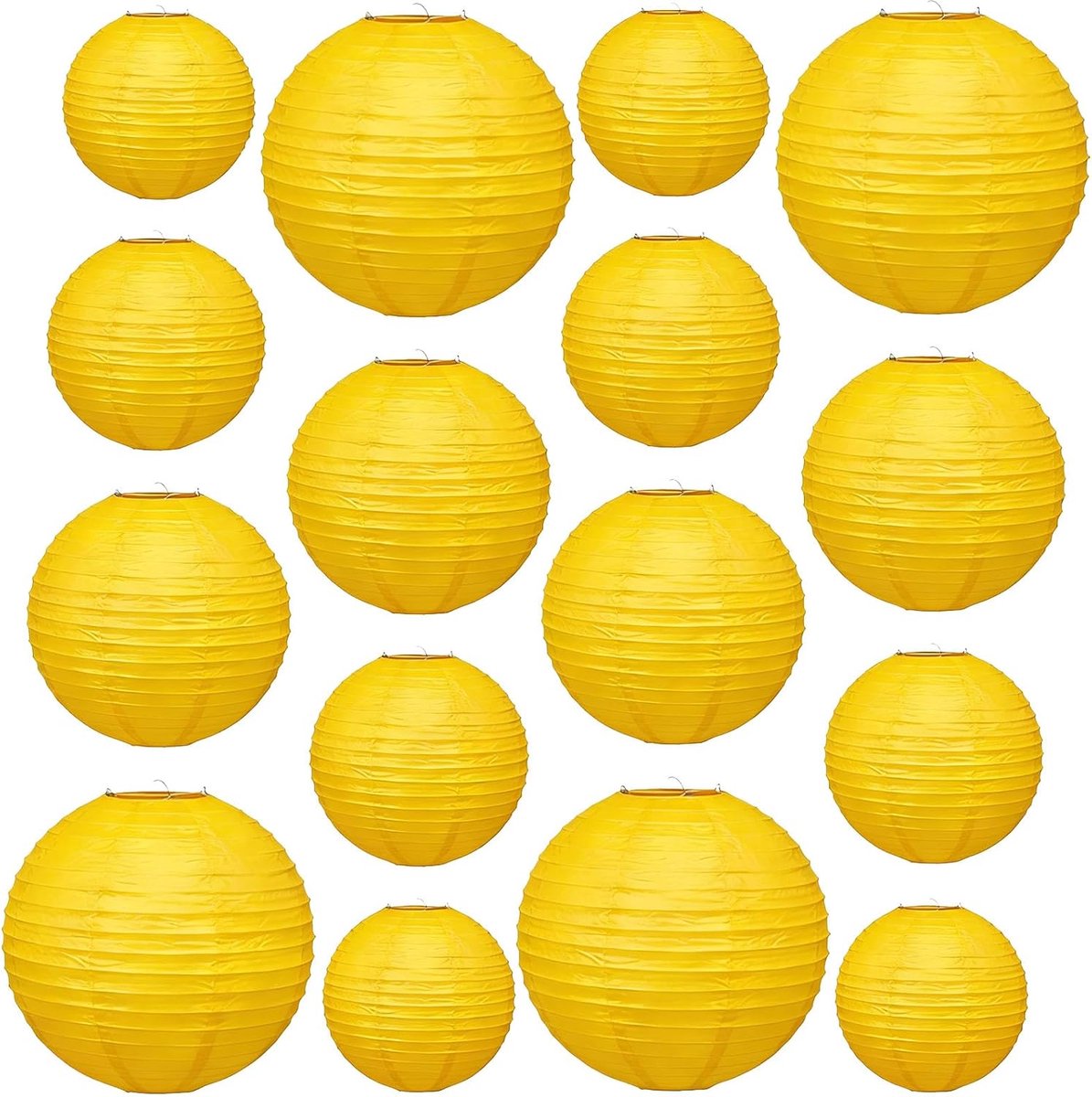 16 stuks kleurrijke papieren lantaarns, papieren lantaarns, rond, Chinese ronde papieren lantaarn, lampenkap van - ShopVlot