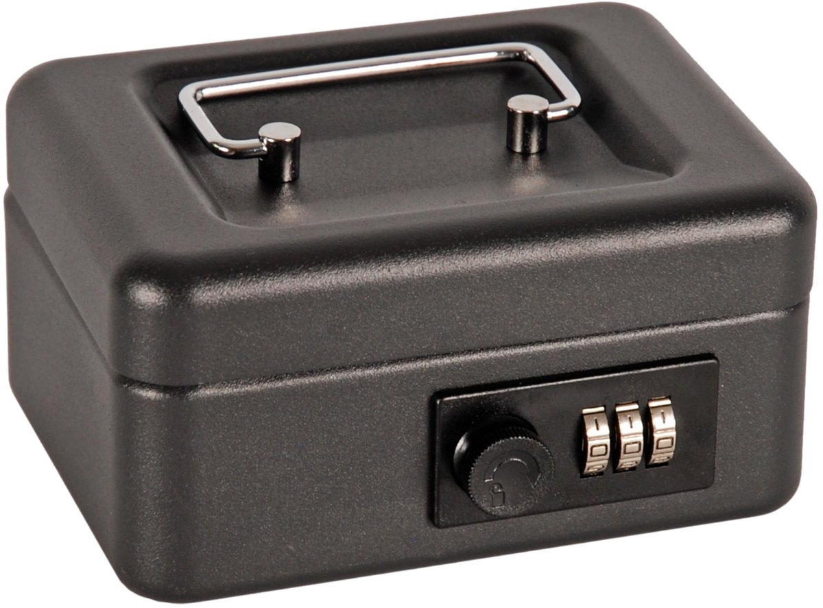 Cathedral Products Stalen geldkist van 6 inch met combinatieslot, duurzaam en veilig, draagbaar ontwerp met - ShopVlot