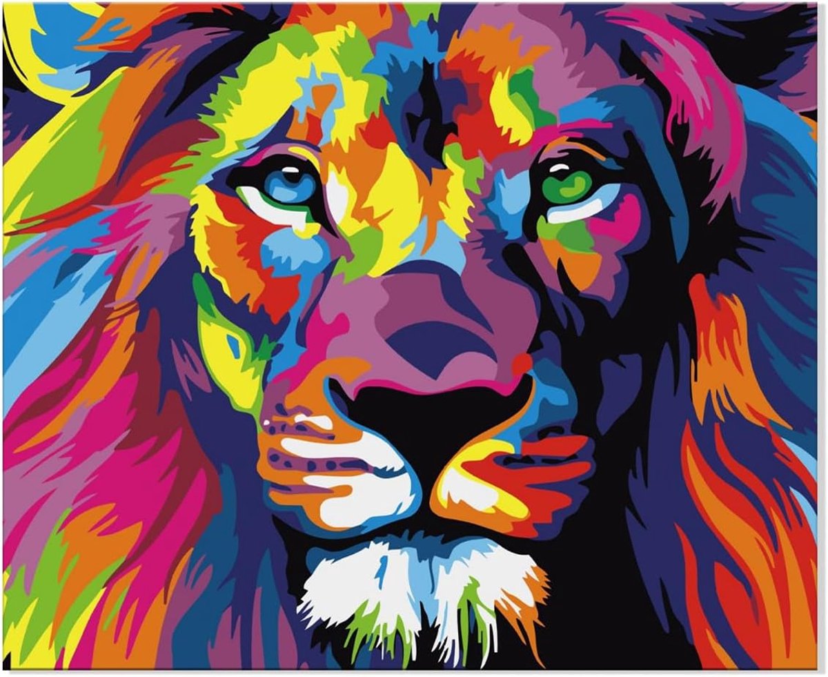 Schilderen op nummers 50x40 cm - handgeschilderd olieverf set - inclusief 3 penselen en acrylverf - ShopVlot