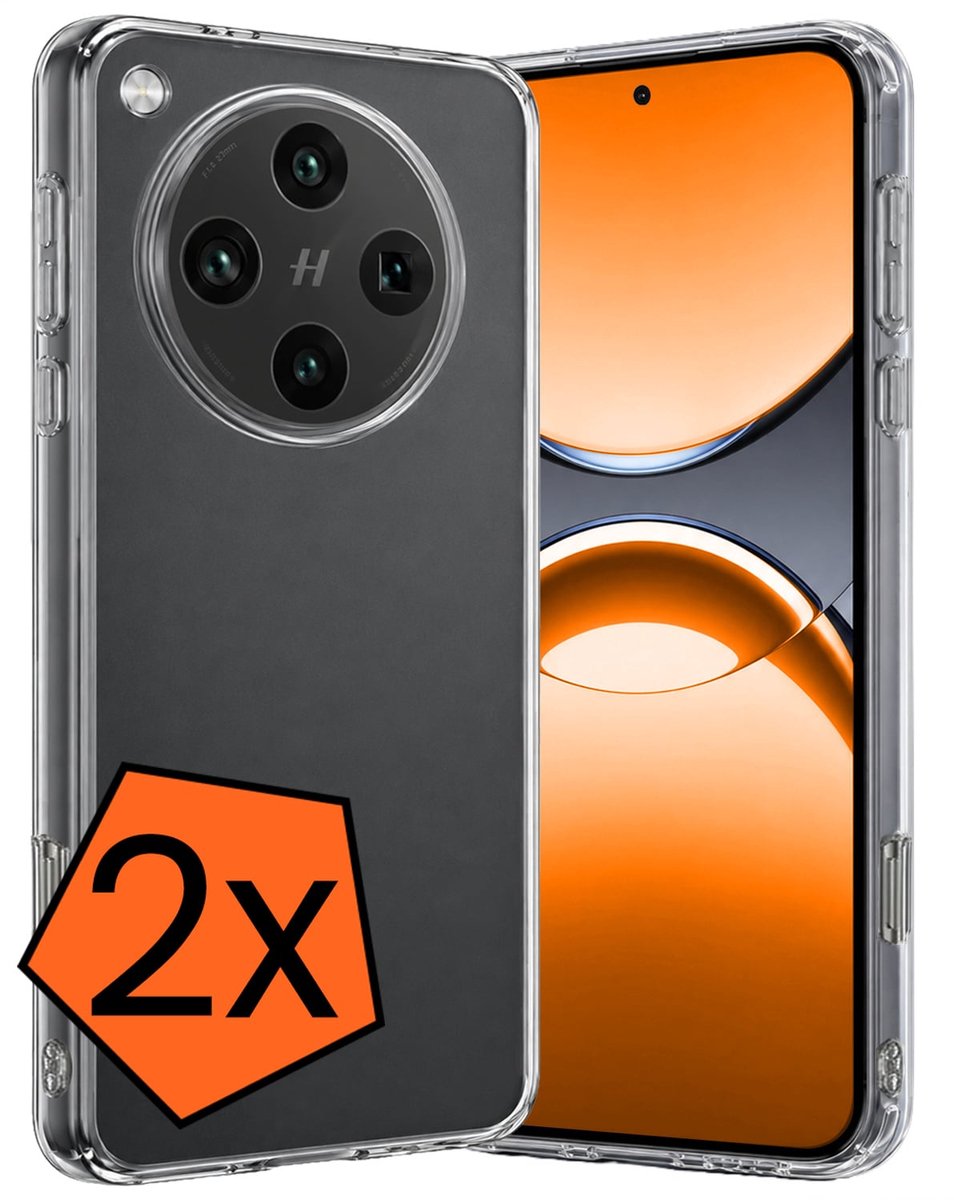 Hoes - 2 Stuks - Geschikt voor OPPO Find X8 Pro - Sterk & Shockproof - Case Siliconen - Back Cover - Telefoon Hoes - Transparant