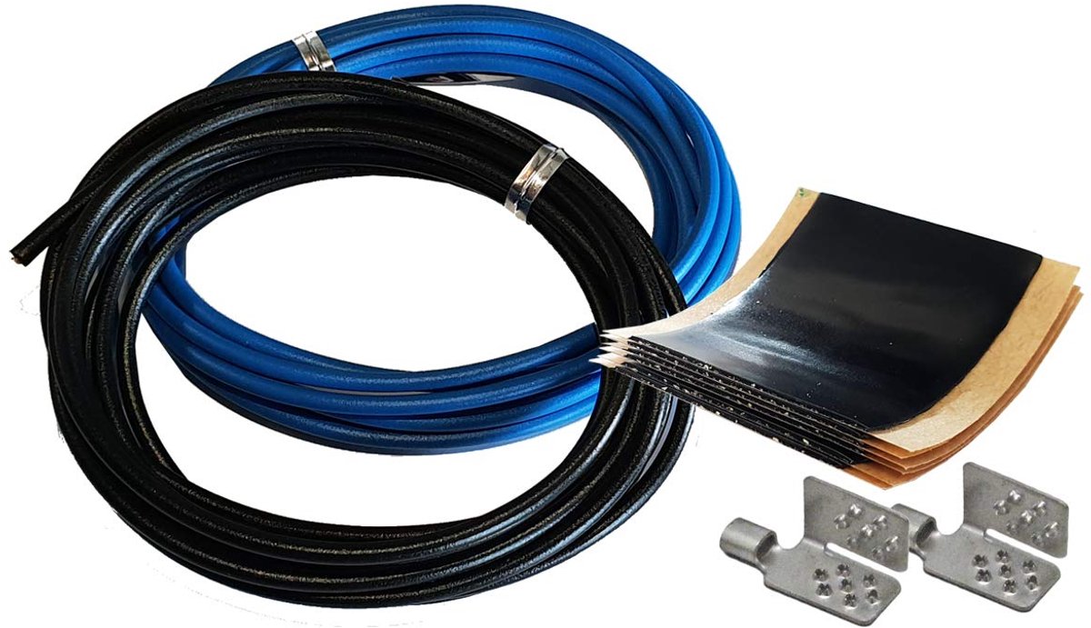 Montageset MS1 - bevestigingsaccessoires voor verwarmingsfilm - rubber isolatietape - persklem - aansluitkabel - ShopVlot