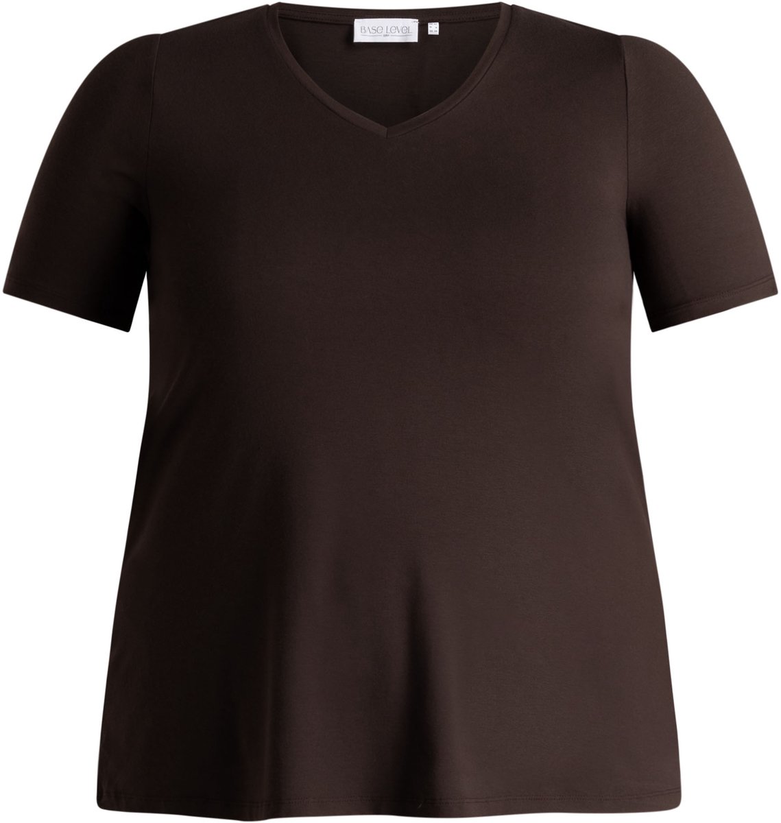 BASE LEVEL CURVY Alba T-Shirts - Brown - maat 4(54/56)