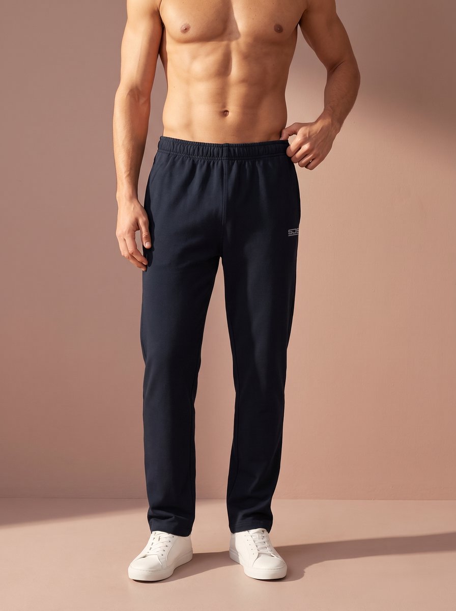 Sjeng Sports AUCKLAND LONG - Maat: M Dark Blue - Tennis Extra Lange Broek Mannen - Sportbroek - 64% polyester, 31% katoen, 5% elastaan, French terry