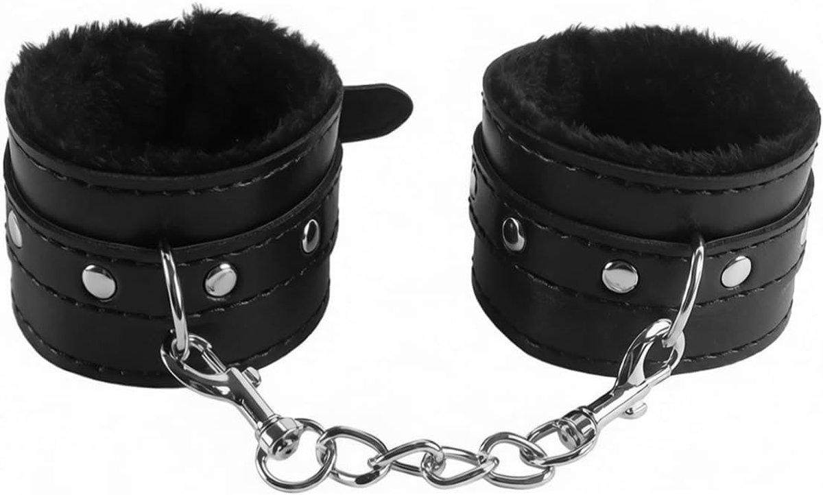 Leren armband - comfortabele manchetten - zwart leer - veilige terughoudendheid - ShopVlot