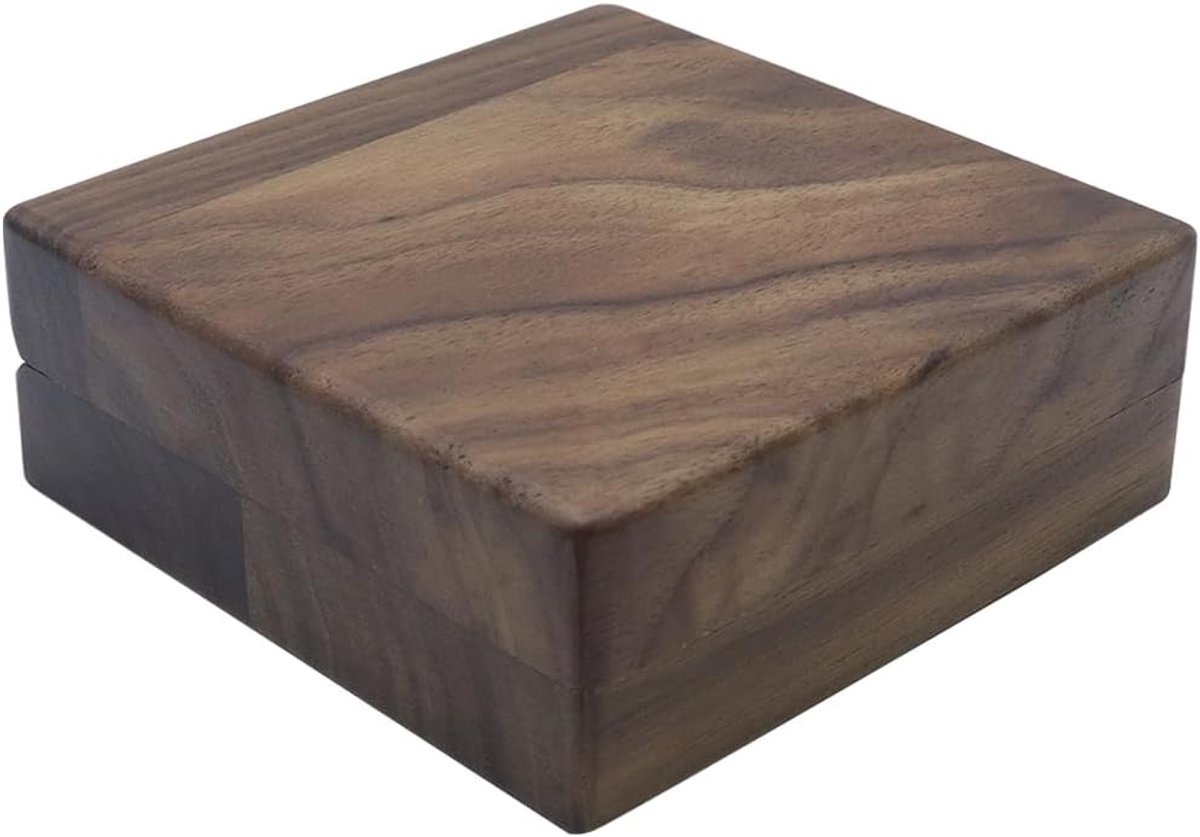 Sieraden Doos 10.3cm - Walnoot Houten Box - Magnetisch Deksel - Veilige Opslag voor Sieraden - ShopVlot
