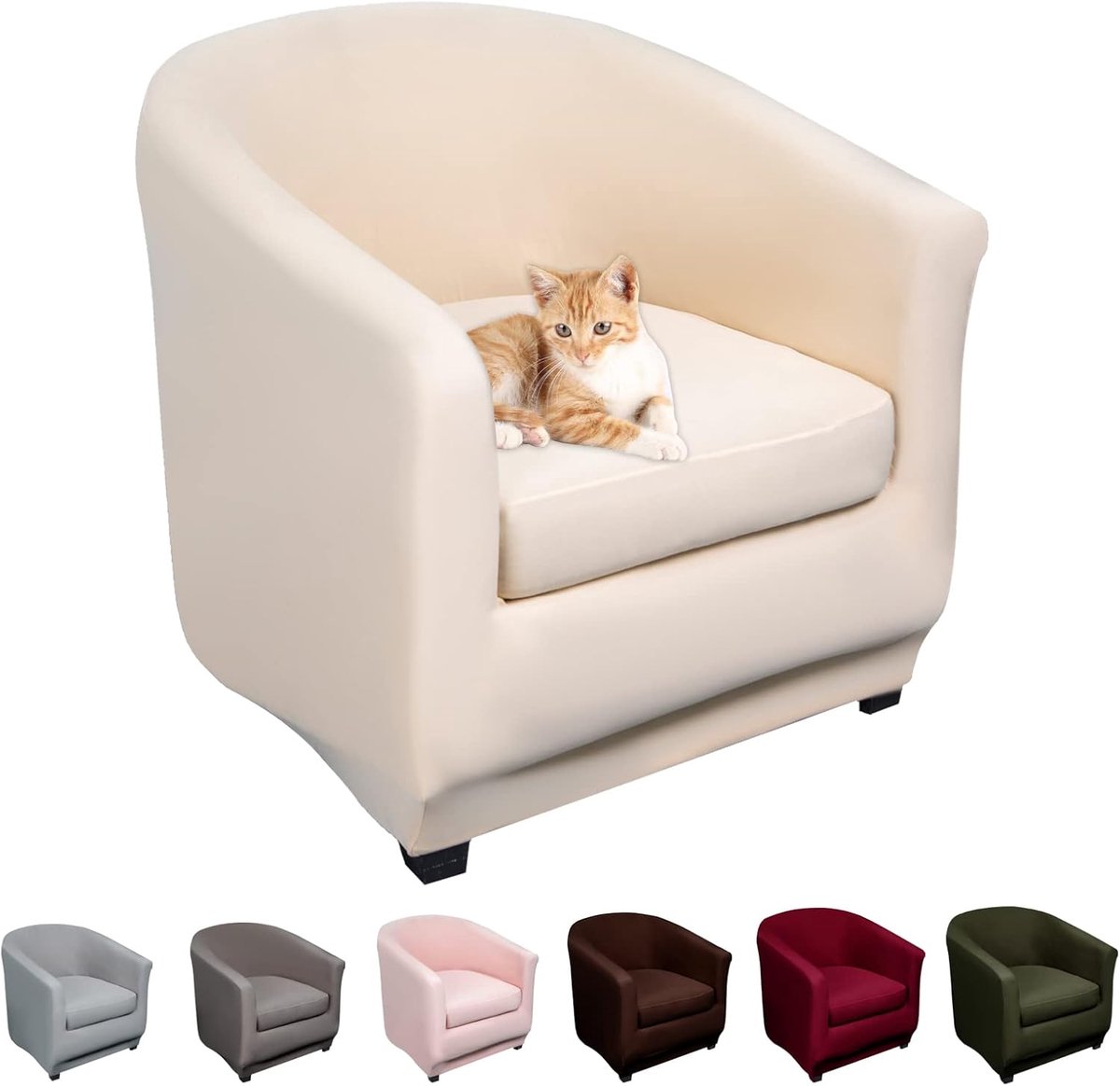 Lydevo 1 Seater Elastic Chair Cover with Separate Cushion, Universal Chair Covers, Washable, Removable, Club Chair - ShopVlot