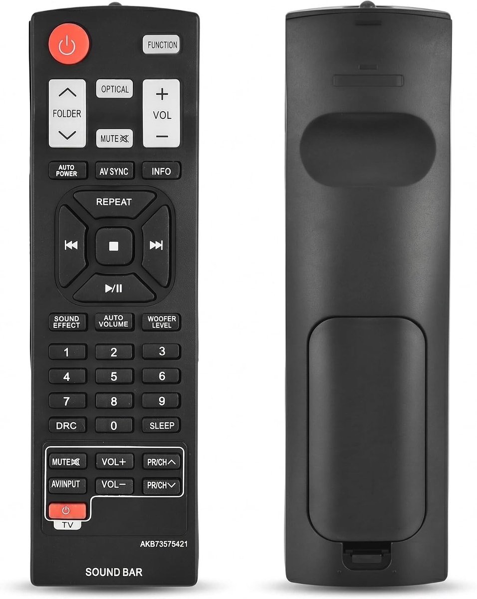 Vervangende afstandsbediening voor soundbar, compatibel met AKB73575421 en NB4530B, tot 10 meter bereik, eenvoudig in gebruik en veelzijdig inzetbaar