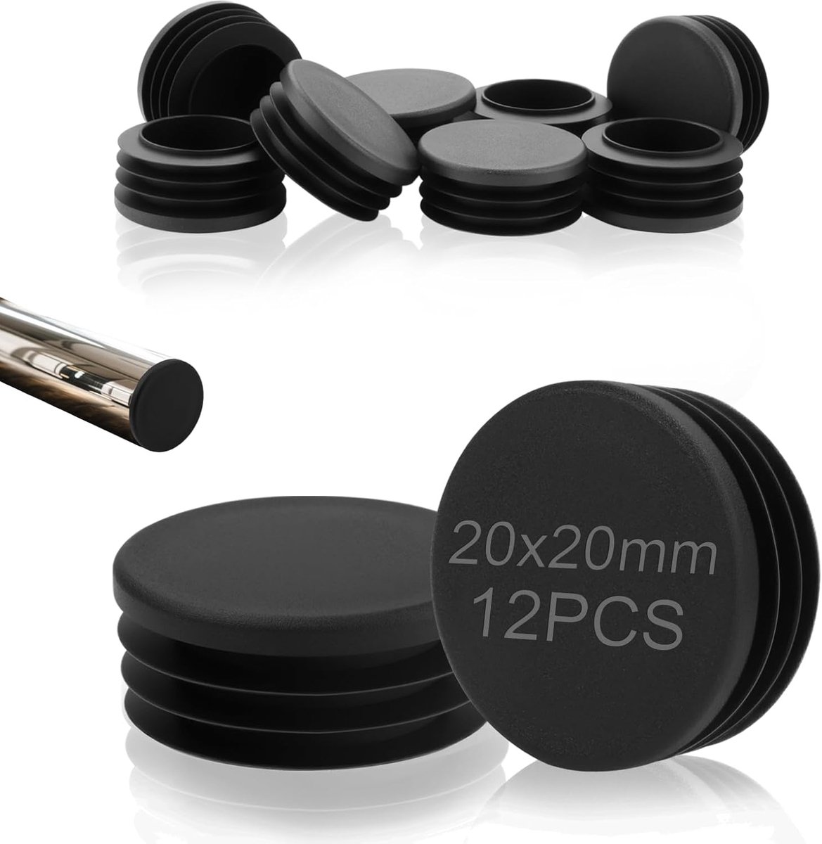 Slat stops 12 stuks - rond 20 mm - kunststof - perfect voor het afdekken van ronde buizen - ShopVlot