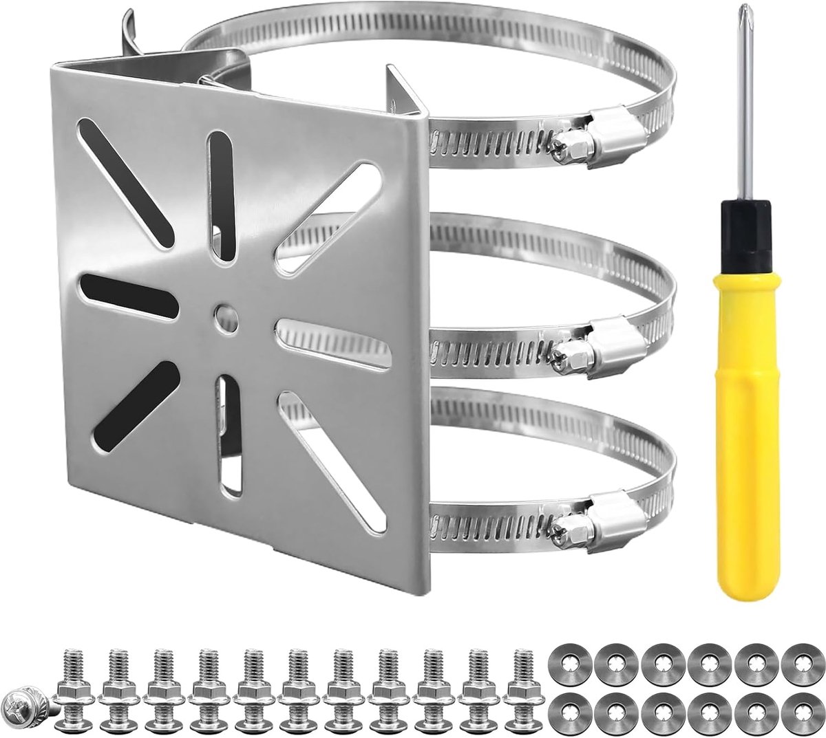 Mast Holder Camera Mastholder Stainless Steel Holder for Security Camera Universal Vertical Bar Holder with 3 - ShopVlot