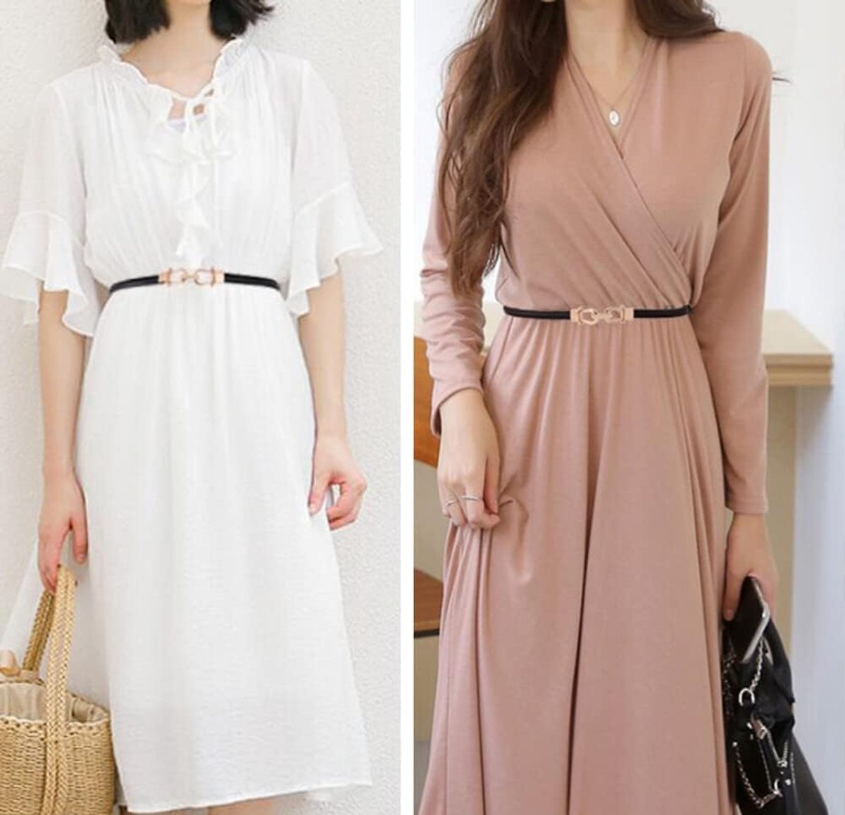 Adjustable women leather belts skinny belt ladies thin belt for dress shirt, Black - ShopVlot