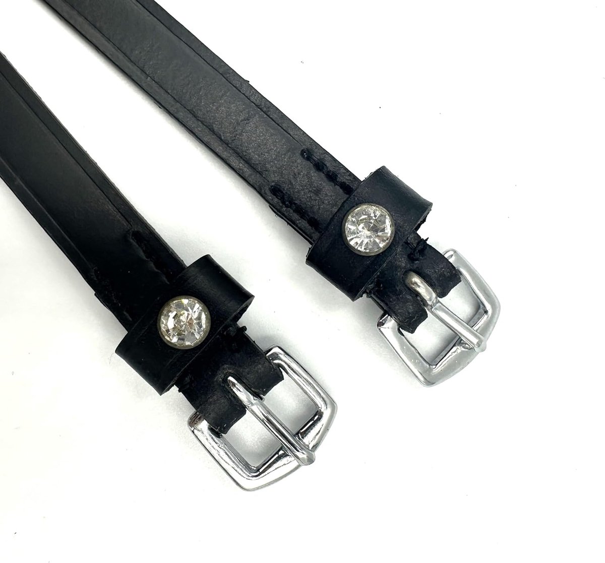 ES4010 Spur Rhyme with Rhinestone Crystal Made of Leather for Spurs Replacement Belts Accessories Horse Railway Belt - ShopVlot