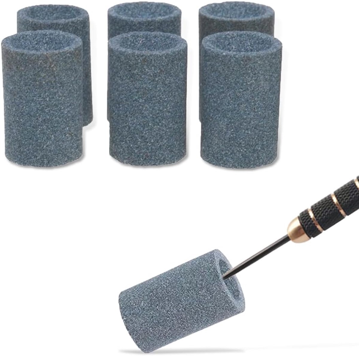 Pack of 6 Dart Grinding Stones, Metal Tip Grinding Wheels, Dart Grinding Stone for Metal Darts, Round Dart Tips - ShopVlot