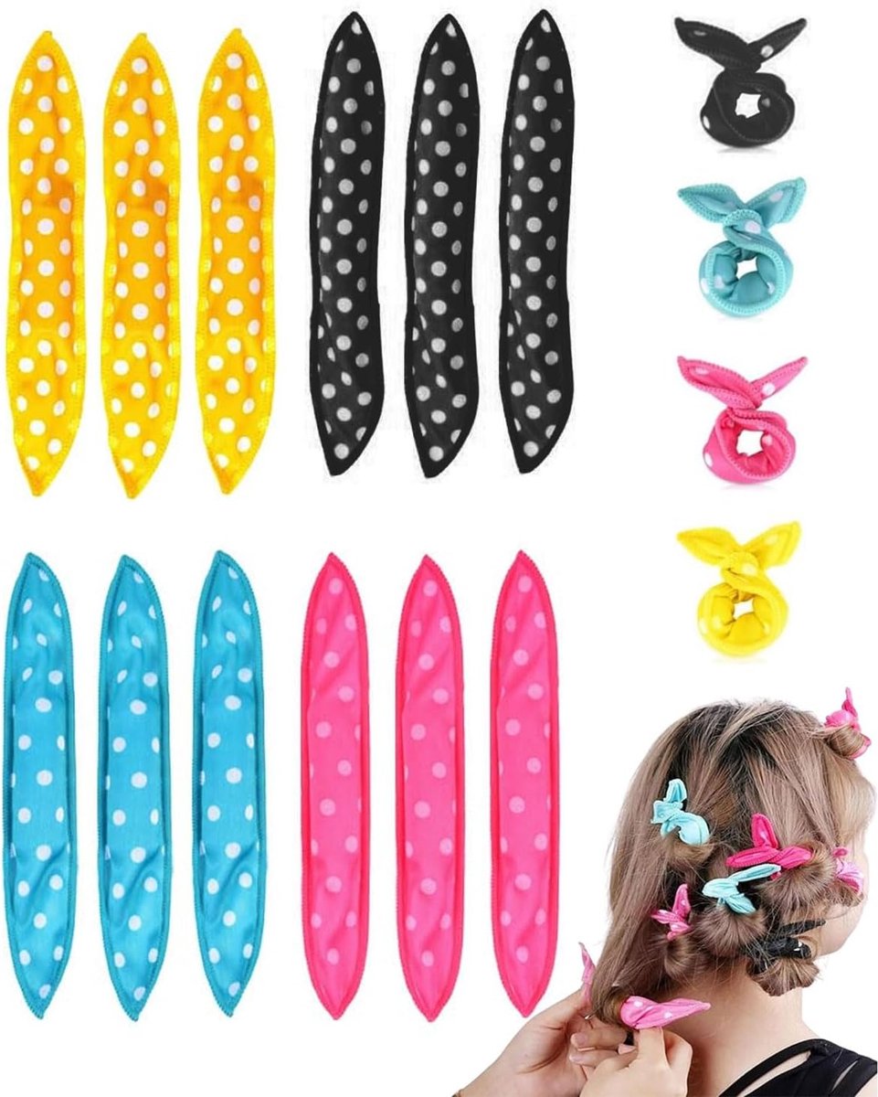 Foam Curlers Pack van 12 - Zachte Krulrollers voor Lang en Middellang Haar - Beschermt Haar en Creëert Mooie Krullen - ShopVlot