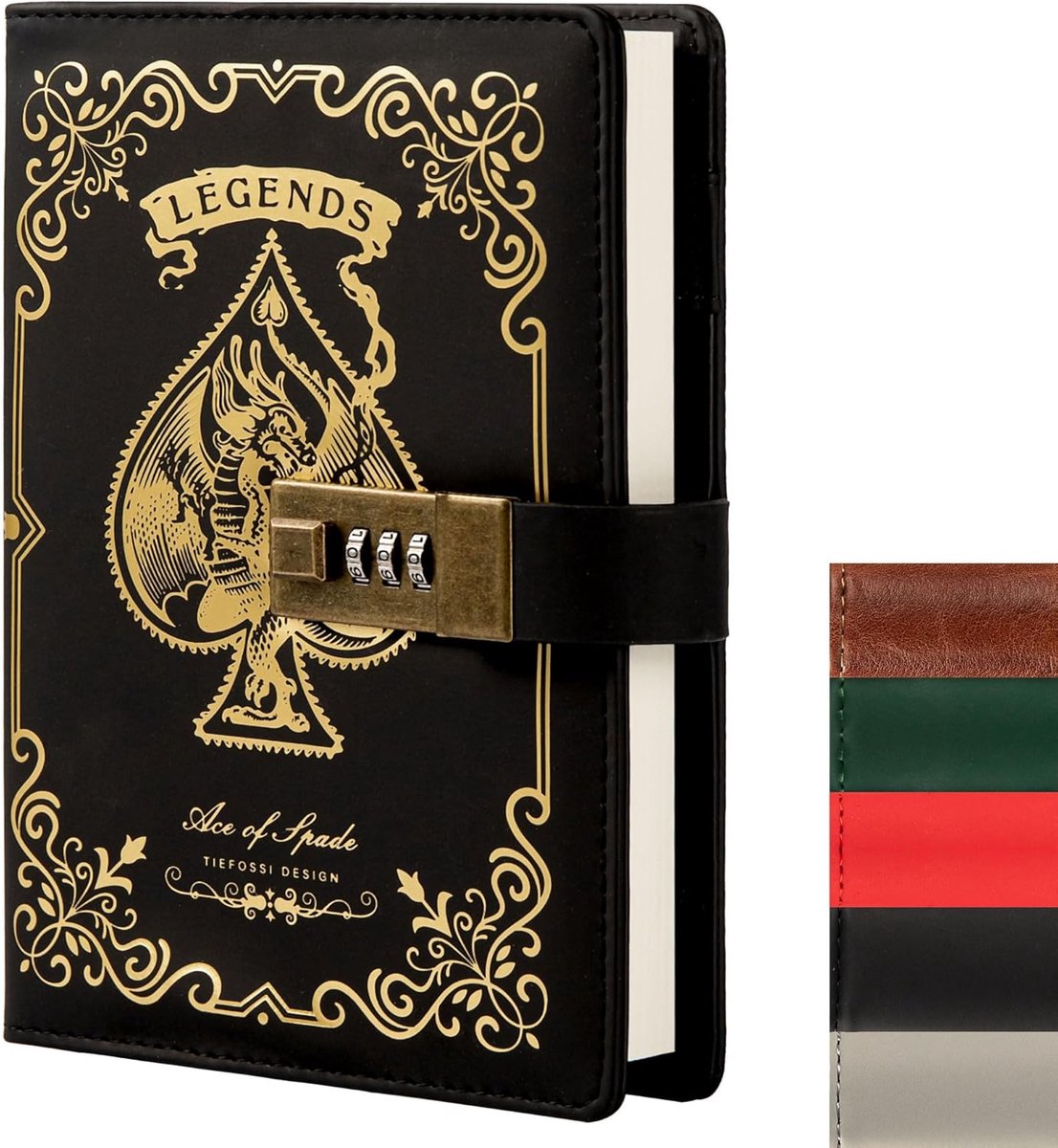 Notitieboek met Combinatielock - Vintage Leer - Mysterieuze Legende - Perfect voor Persoonlijke Aantekeningen - ShopVlot