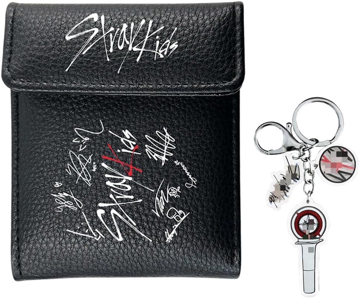 Portemonnee Unisex Zwart - PU Leer - Met Sleutelhanger - Ideaal voor Kpop Fans - ShopVlot