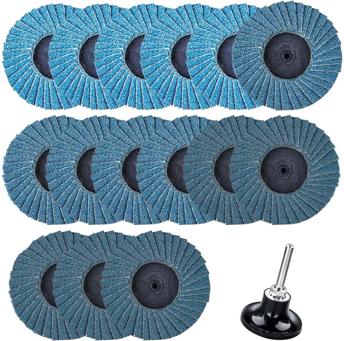 Slijpschijven set 50 mm - Grit 40/60/80 - 15 stuks met 6,35 mm adapter - Geschikt voor accuschroevendraaier - ShopVlot