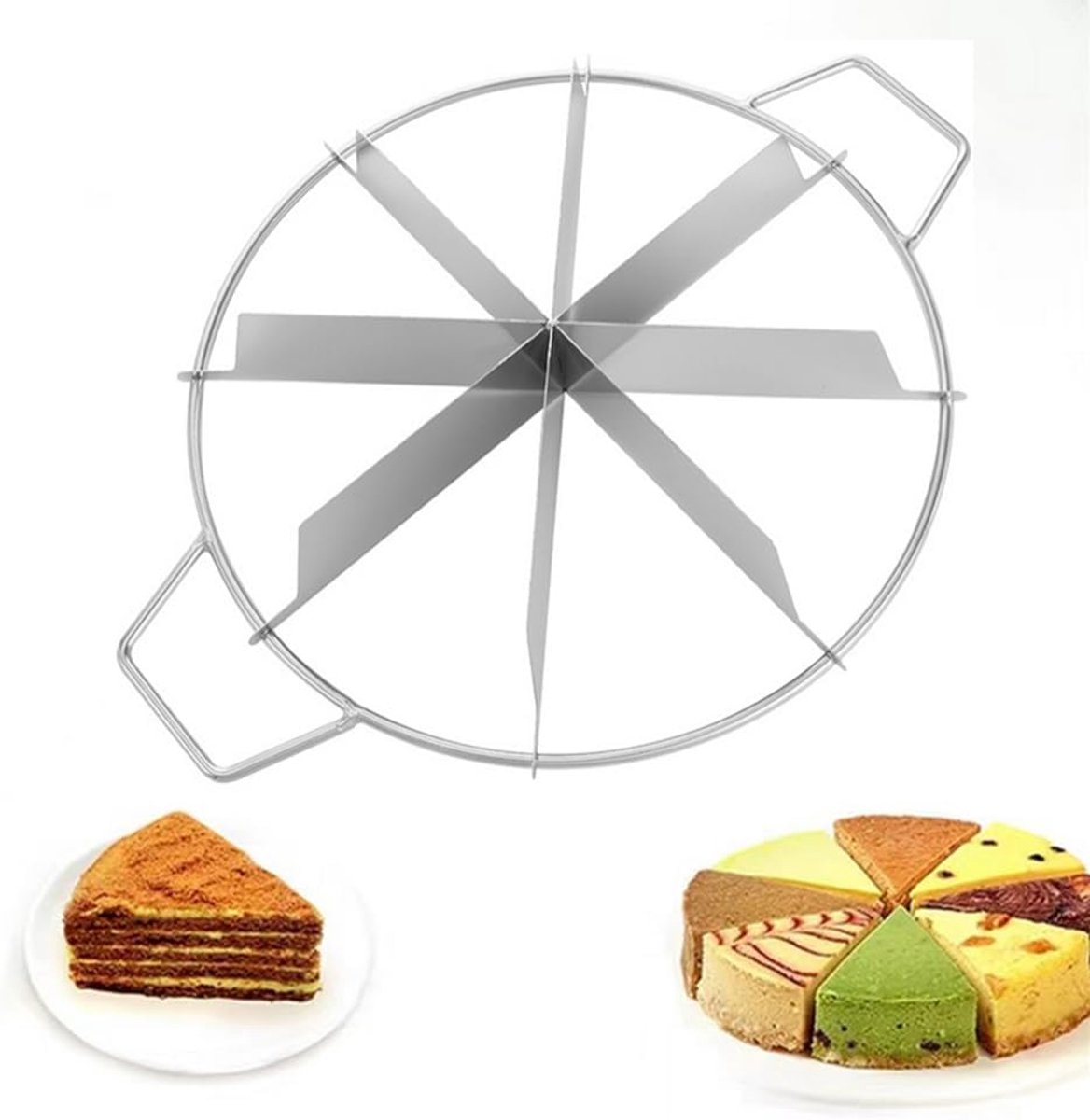 Taartsnijder 26cm - RVS taartverdeler met handvat - Roestvrij en vaatwasmachinebestendig - ShopVlot