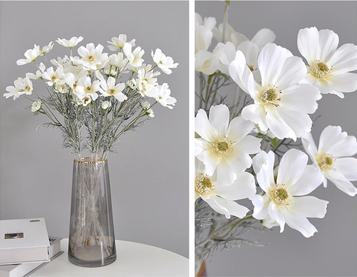 Nep bloemen 60cm - Cosmos zijden bloemen - Bruidsboeket decoratie - Perfect voor tafelcentra - ShopVlot