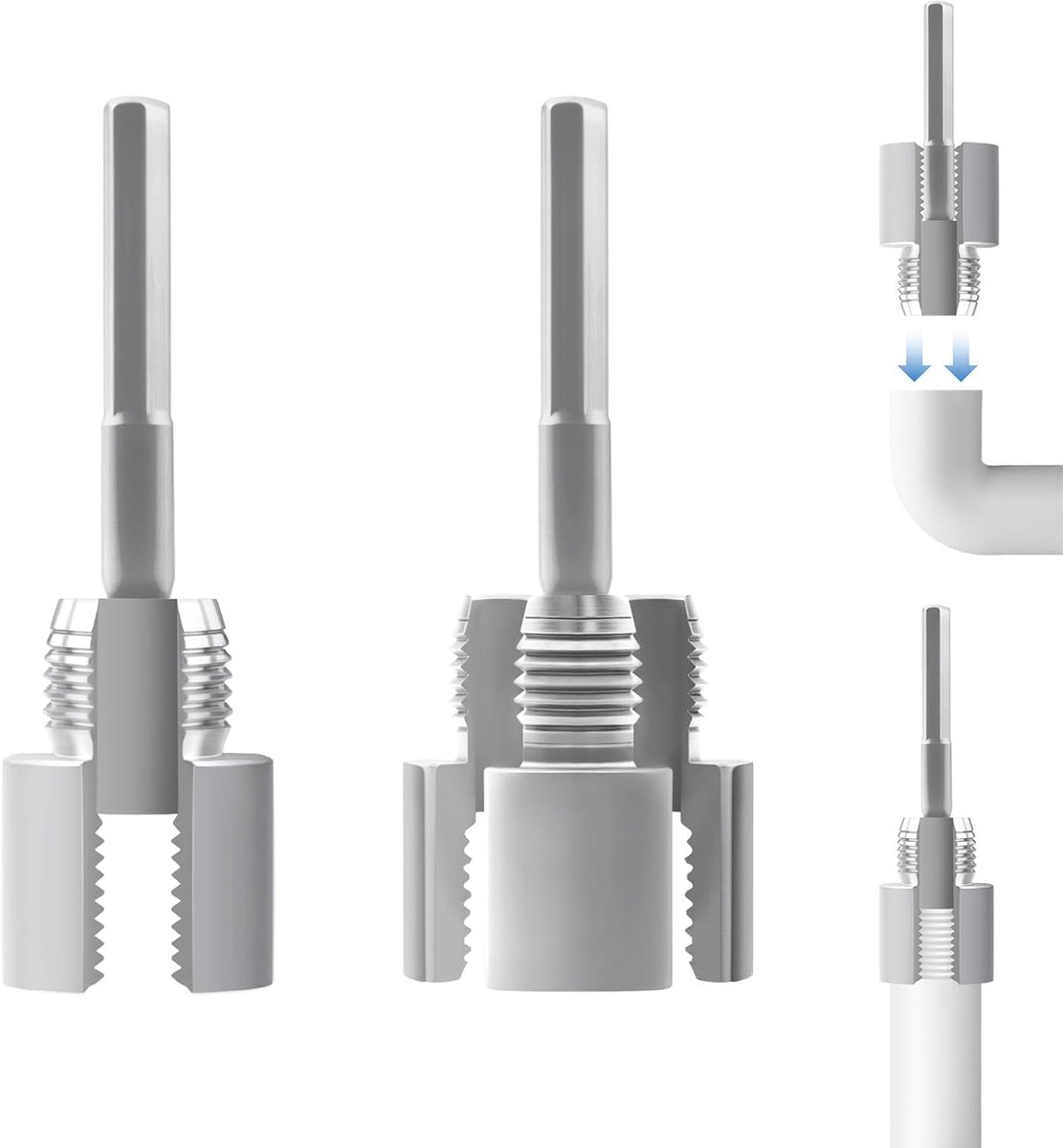 Pijpenschroef gereedschap 1/2" & 3/4" - Plastic PVC - Intern en extern draad - Ideaal voor thuisreparaties - ShopVlot