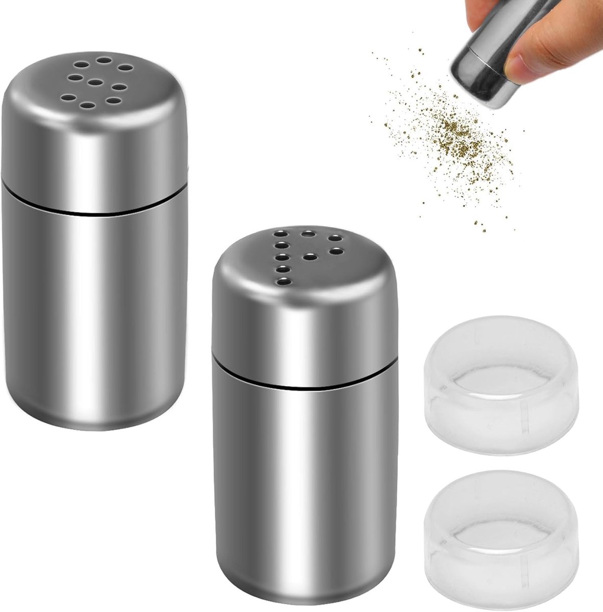 Mini zoutvaatje 5 ml - RVS - compact en lekvrij - ideaal voor op reis - ShopVlot