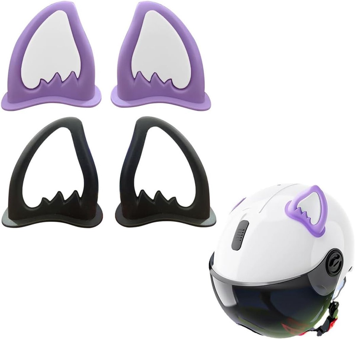 Motorhelm decoratie - set van 4 kattenoren - driehoekig ontwerp - schattige uitstraling - ShopVlot